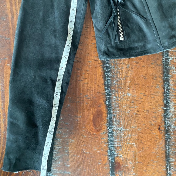 RARE Allsaints ELORA TASSEL genuine leather biker matte black jacket size 2 BNWT - Picture 13 of 15